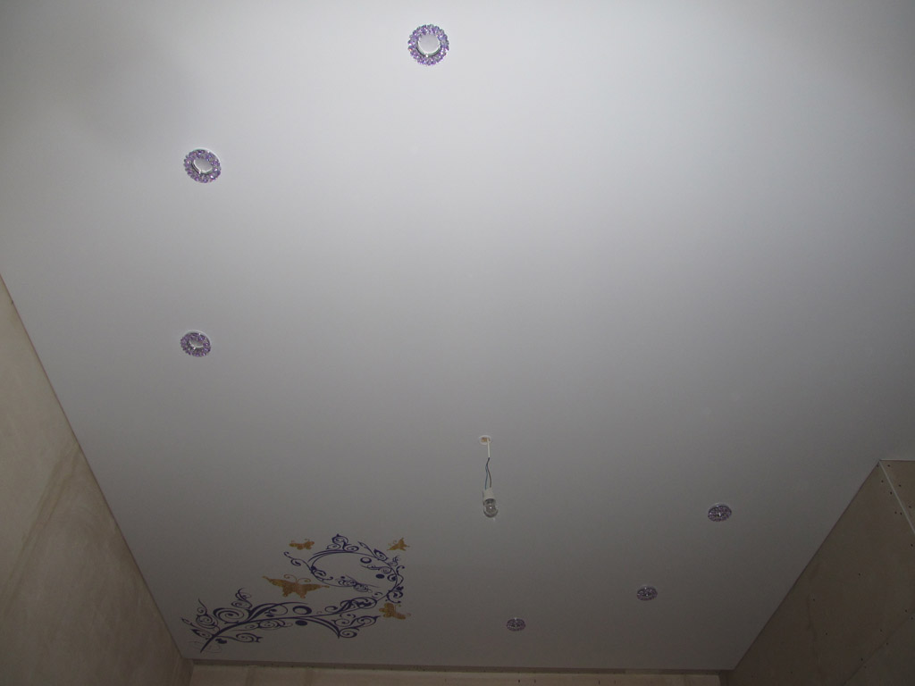 Натяжной потолок с фотопечатью в спальню. Натяжные потолки в Белгороде