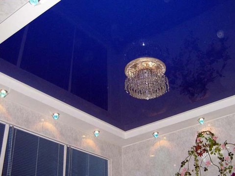 Синие натяжные потолки: примеры в интерьере и сочетание цветов - натяжные потолки компании 'ОЛИМП'. Коллекция синих натяжных потолков